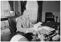 Extremely Scarce Set of Oval Office Flags, the 48-Star Flags Displayed in President Dwight D. Eisenhower's Oval Office in the White House -- 1 of 3 Known Sets From All U.S. Presidents in Private Hands